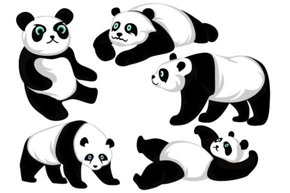 Download Set of Adorable Panda Vector - Adorable panda Collection
