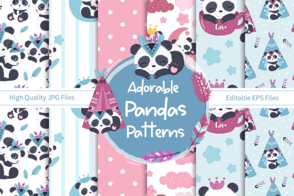 Download Adorable Panda Seamless Patterns - Premium Resources