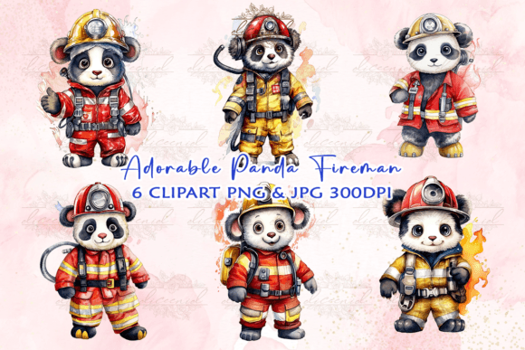 Download Adorable Panda Fireman Clipart - Adorable panda Collection