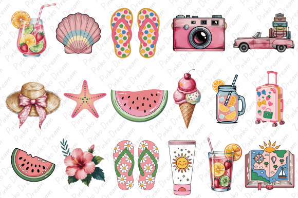 Download Cute Summer Clipart Beach Bundles Png - Bundles Collection