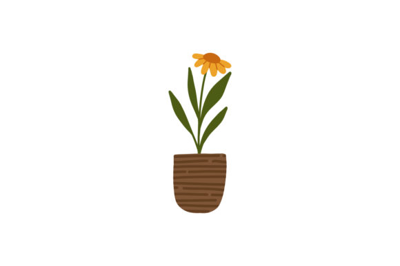 Download Cute Sunflowers Pot Plant Illustration - Plant illustration Collection